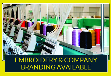 Embroidery and company branding available