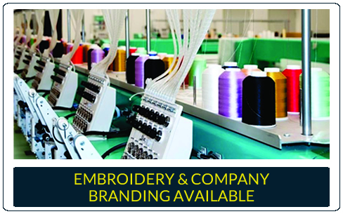 Embroidery and company branding available